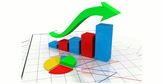 経済指標を棒グラフや表グラフで表現したイメージ図